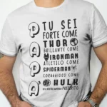 Maglietta simpatica festa del papa super eroi marvel