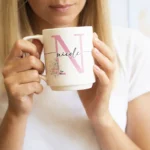Mug bianca Floreale Personalizzabile con Nome e Iniziali