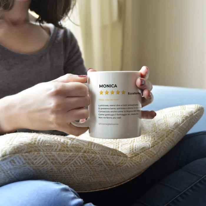 Tazza personalizzata con recensione 5 stelle - immagine 2