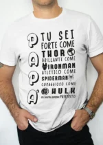 Maglietta simpatica festa del papa super eroi marvel