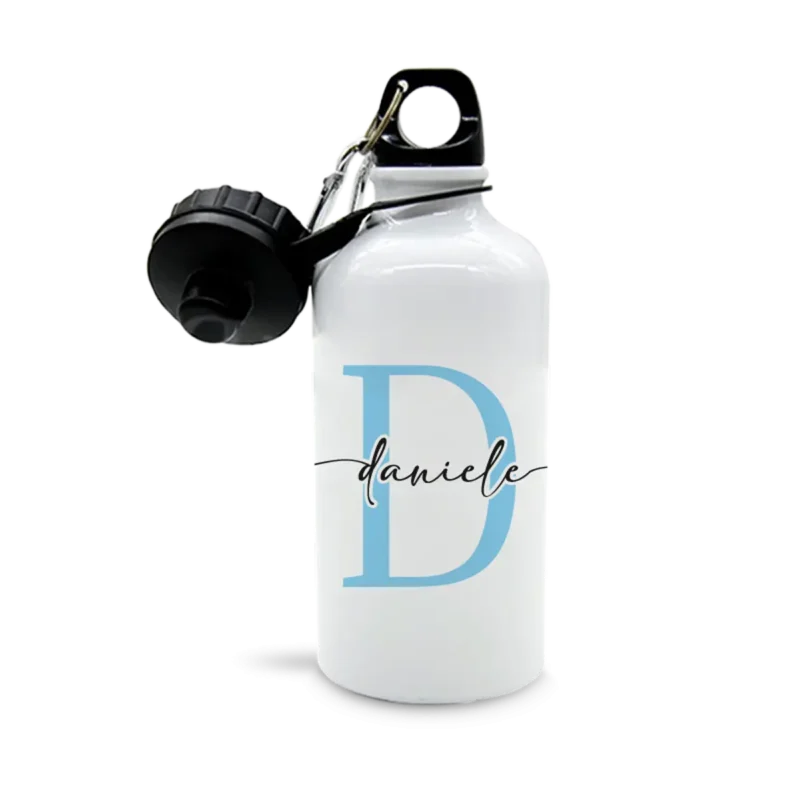 Borraccia in alluminio personalizzata con iniziale e nome