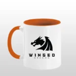 tazza con manico e interno colorato arancione