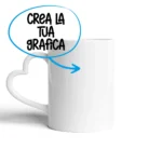 Mug con manico a cuore personalizzata
