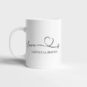 mug personalizzata di coppia love con iniziali