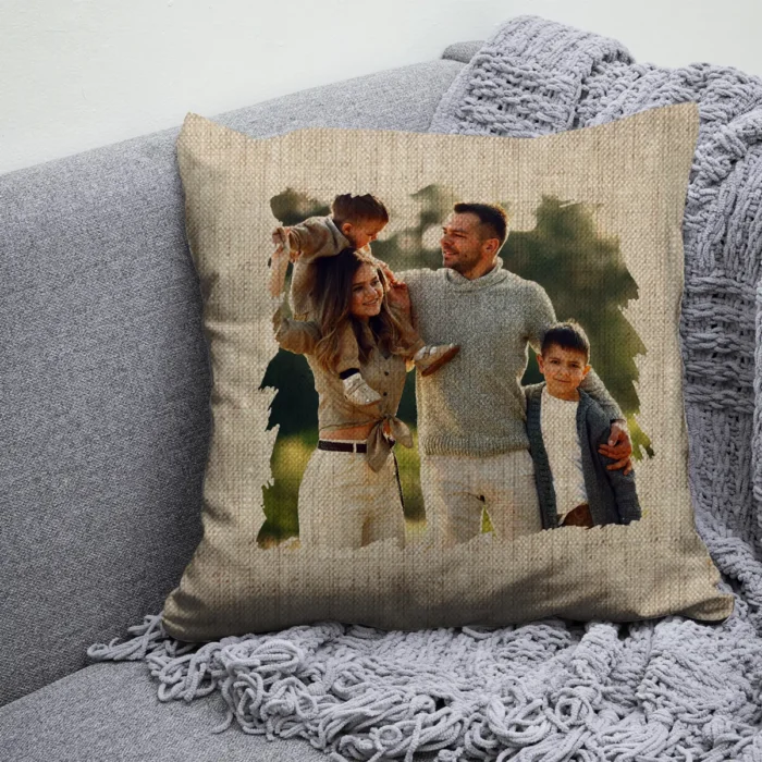 Cuscino in juta personalizzato - immagine 2