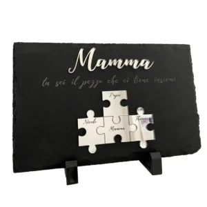 Pietra ardesia puzzle personalizzata festa Mamma