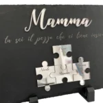 Pietra in ardesia personalizzata PUZZLE - idea regalo festa Mamma - immagine 2