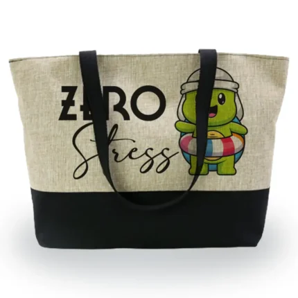 Borsa mare juta con manico nero in corda