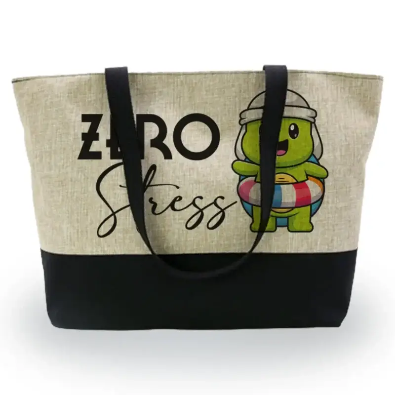 Borsa mare juta con manico nero in corda