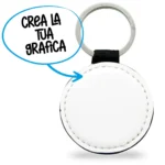 Portachiave in similpelle personalizzato tondo