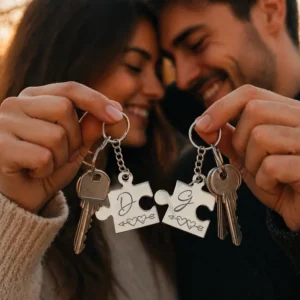 Portachiavi puzzle con incisione laser personalizzato