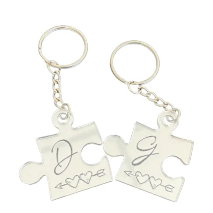 Portachiavi puzzle con iniziali