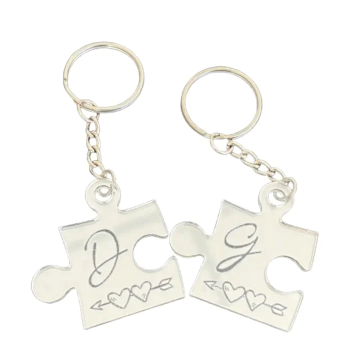 Portachiavi puzzle con iniziali