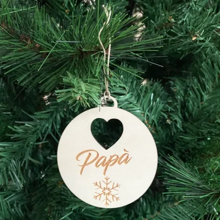 Pallina di Natale Papà in legno