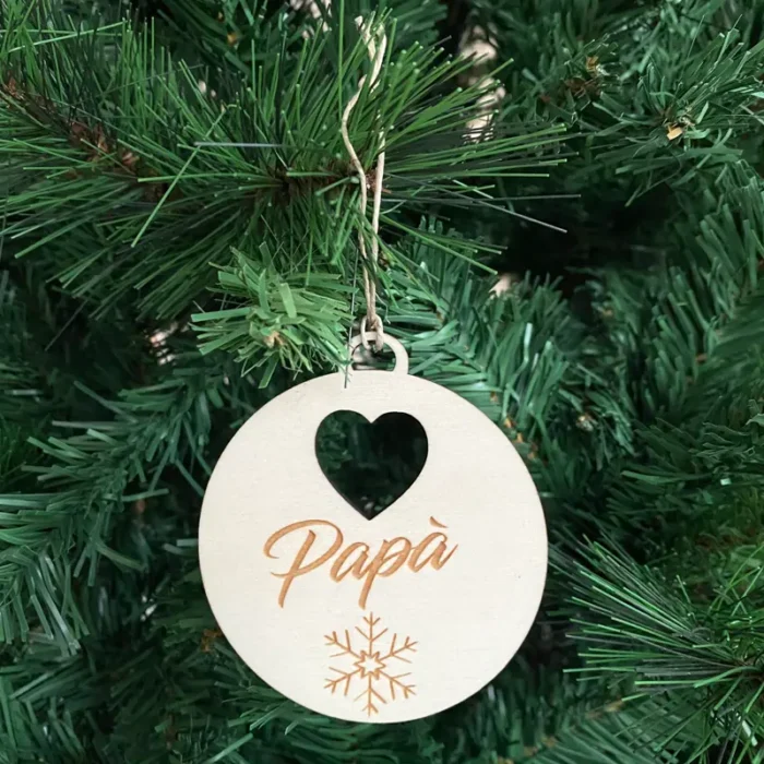 Pallina-Papà Pallina di Natale Papà in legno