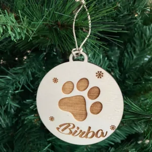 Pallina di Natale Zampa in legno