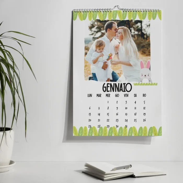 Gennaio Calendari da parete personalizzato 12 mesi con copertina Animaletti A4 - immagine 2