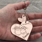 Portachiavi Cuore in plexiglass con incisione laser personalizzata