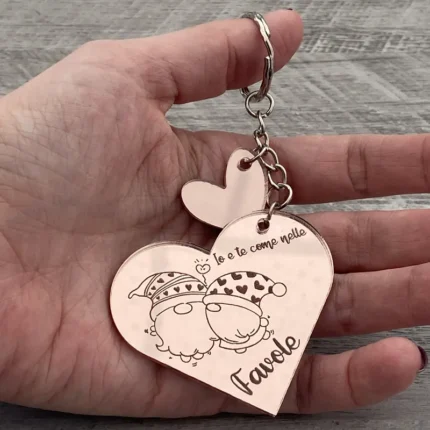 Portachiavi Cuore in plexiglass con incisione laser personalizzata