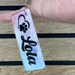 Portachiavi in plexiglass trasparente stampato a colori per amici 4 zampe personalizzato