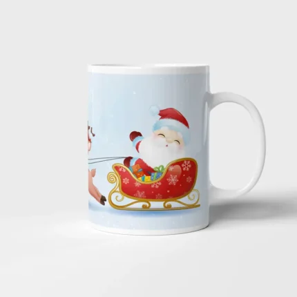 Tazza personalizzata merry christmas slitta con nome