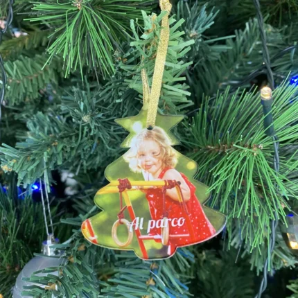 Addobbo natalizio albero in plexiglass personalizzato con foto