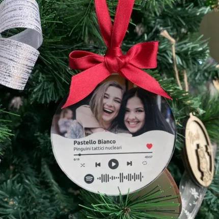 Pallina di Natale Spotify con foto