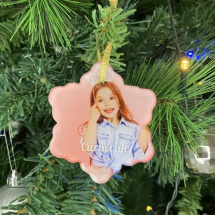 Addobbo di Natale fiocco di neve in plexiglass stampato con foto