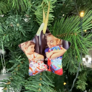 Addobbo di Natale STELLA in plexiglass personalizzato con foto
