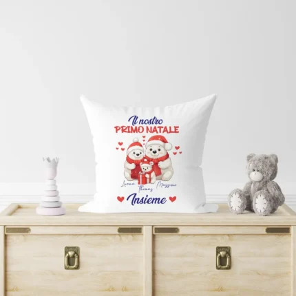 Cuscino personalizzato il nostro primo natale insieme con nomi