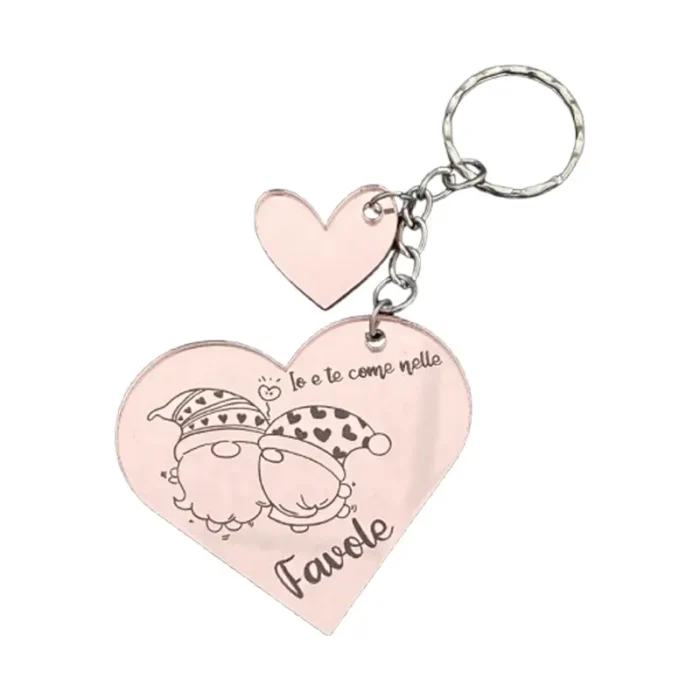 Portachiavi Cuore in plexiglass con incisione laser portachiavi in plexi con incisione laser