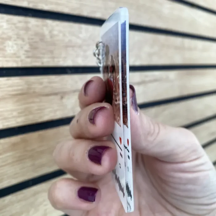 Portachiavi in plexiglass personalizzato con foto e codice spotify - immagine 2