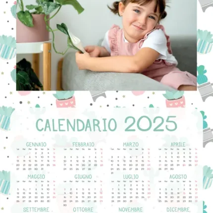Calendario annuale A3 monopagina Cactus