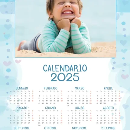 Calendario annuale A3 monopagina Cloud