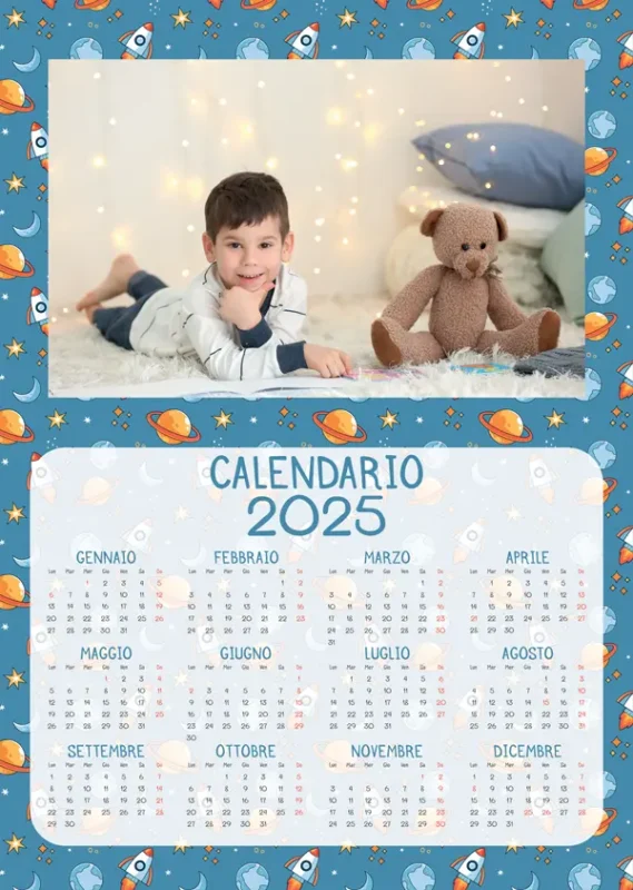 Calendario annuale A3 monopagina Space