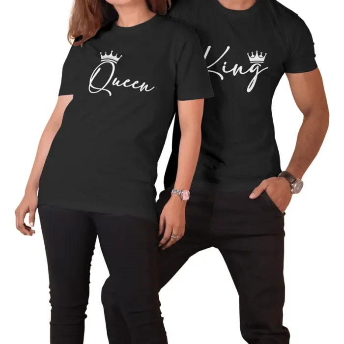Tshirt King e Queen, maglia di coppia,regalo san valentino