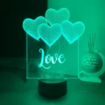 Lampada a led 3d personalizzata Love