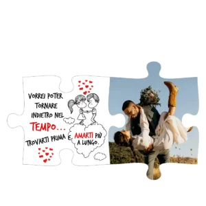 Set 2 Puzzle in legno con stampa personalizzata per san Valentino