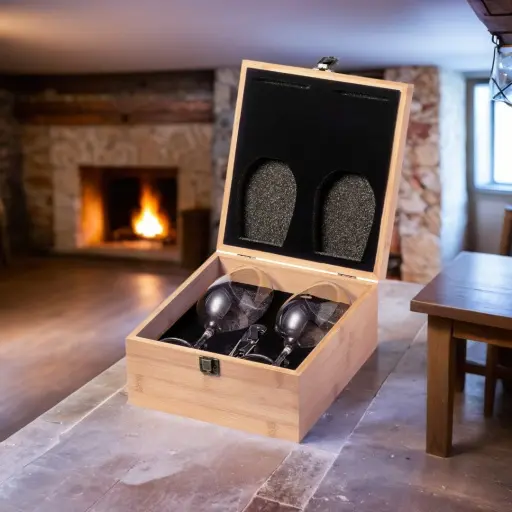Home Page Set vino cassettina in legno con incisione laser personalizzato bicchieri personalizzati