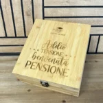 Set vino con cassettina in legno