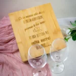 Cassettina in Legno con bicchieri da vino