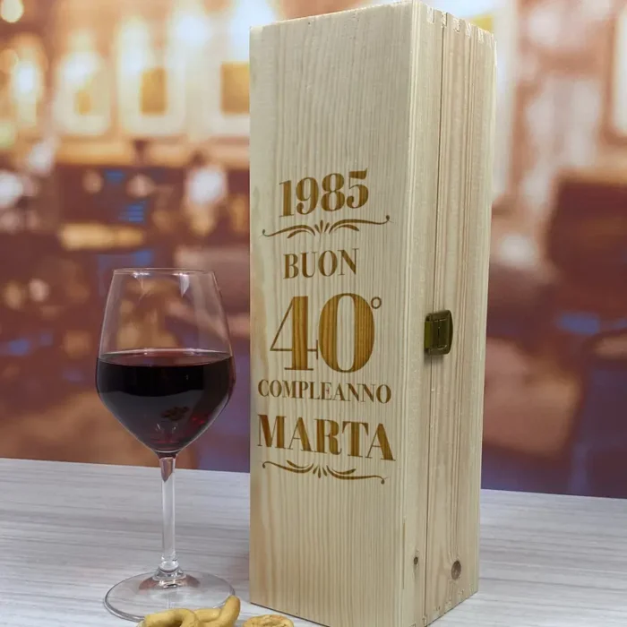 Scatola in legno vino personalizzata