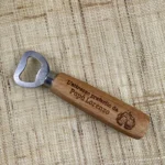 Apribottiglie personalizzato con manico in legno inciso con frase e nome – Idea regalo festa del Papà