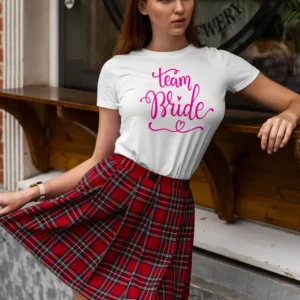 Tshirt team bride addio nubilato bianca
