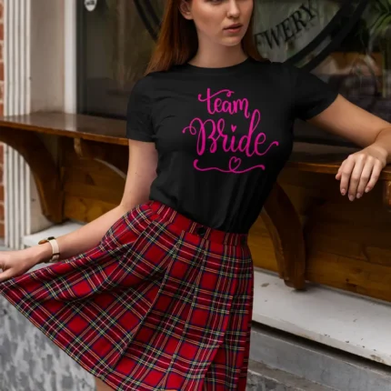 Tshirt addio nubilato team bride nera