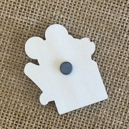 calamita baby topolino con numero personalizzata con nome in legno