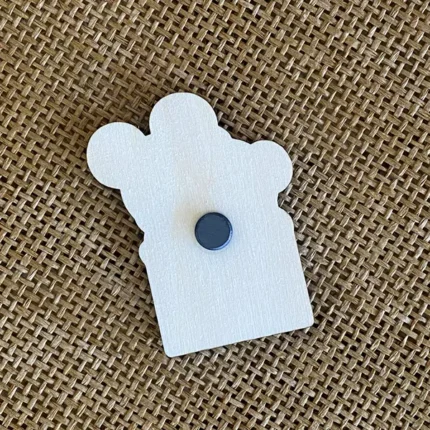 calamita baby topolino personalizzata con nome in plexiglass e legno