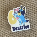 calamita bluey con nome numero personalizzata in legno