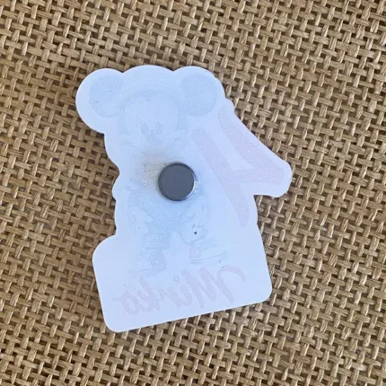 calamita topolino con nome numero personalizzata in plexiglass retro