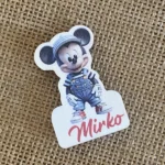 calamita topolino personalizzata con nome in legno